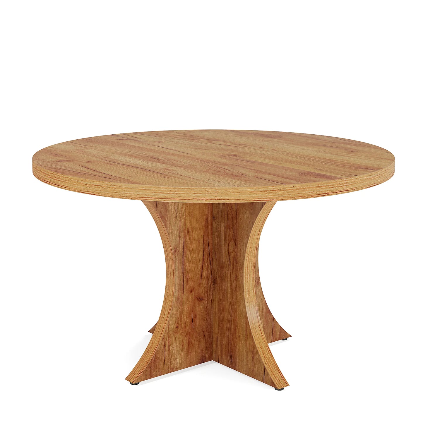 Round Dining Table for 4-6, 47.24-Inch Farmhouse Kitchen Table, Wood