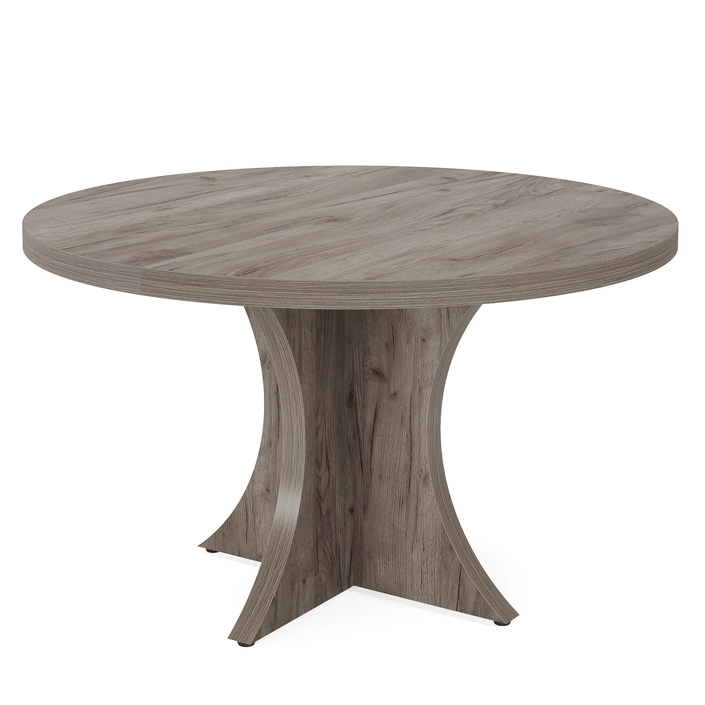 Round Dining Table for 4-6, 47.24-Inch Farmhouse Kitchen Table, Wood