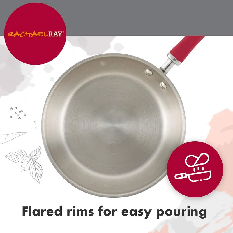 Rachael Ray Create Delicious Stainless Steel Cookware Set, 10-Piece