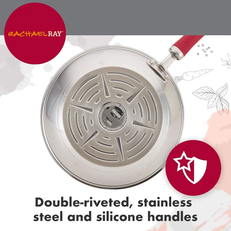 Rachael Ray Create Delicious Stainless Steel Cookware Set, 10-Piece