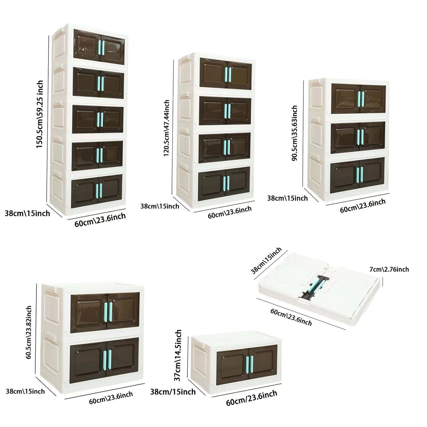 5-Tier Foldable Storage Organizer with 4 Swivel Wheels,