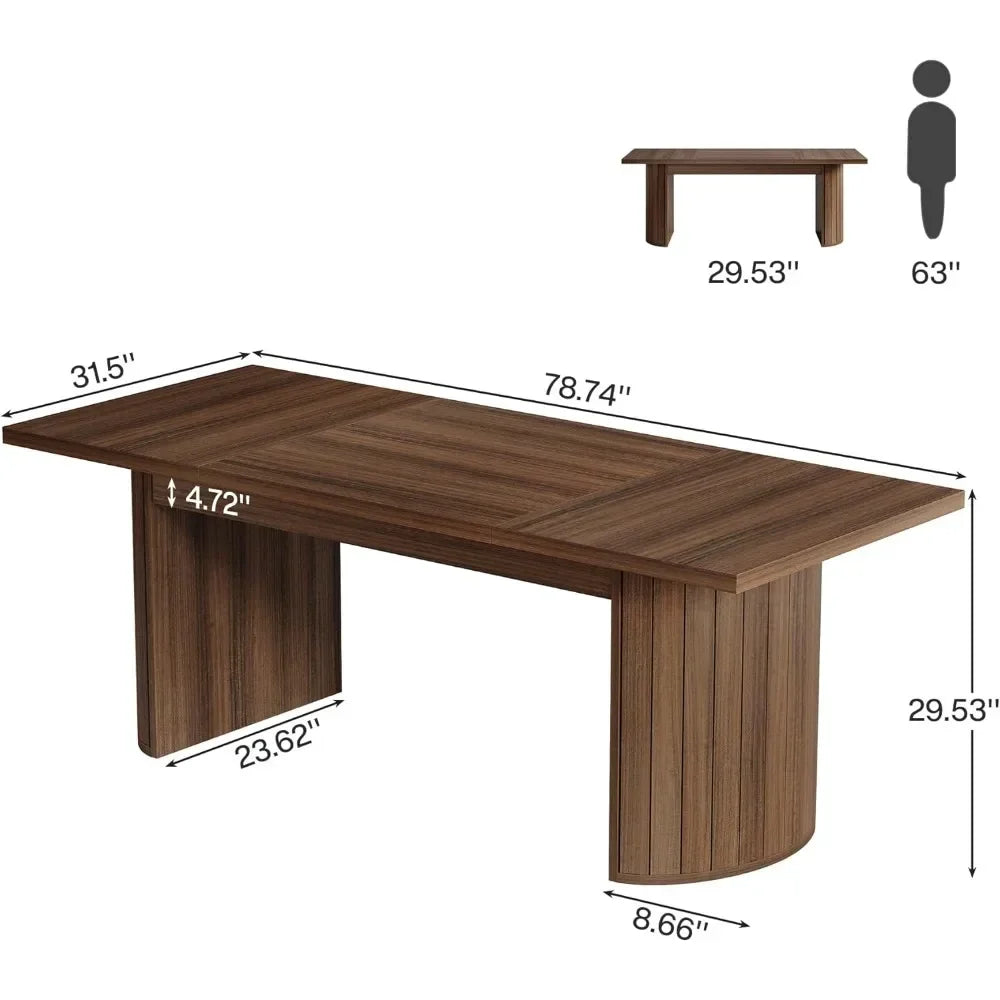 78.7" Extra Long Dining Table for 6-8 People, Large