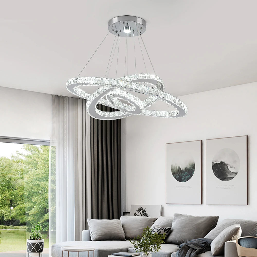 Luxury Crystal Modern Pendant Light DIY Ring
