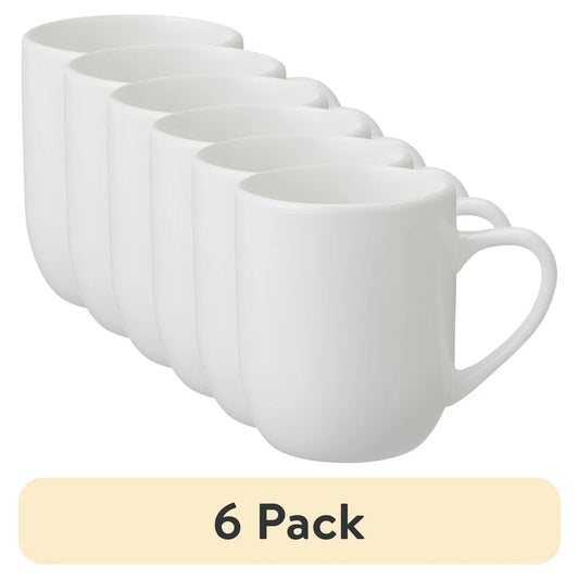 12oz Glazed Stoneware Mug Set of 6 Dishwasher Safe Microwave Safe