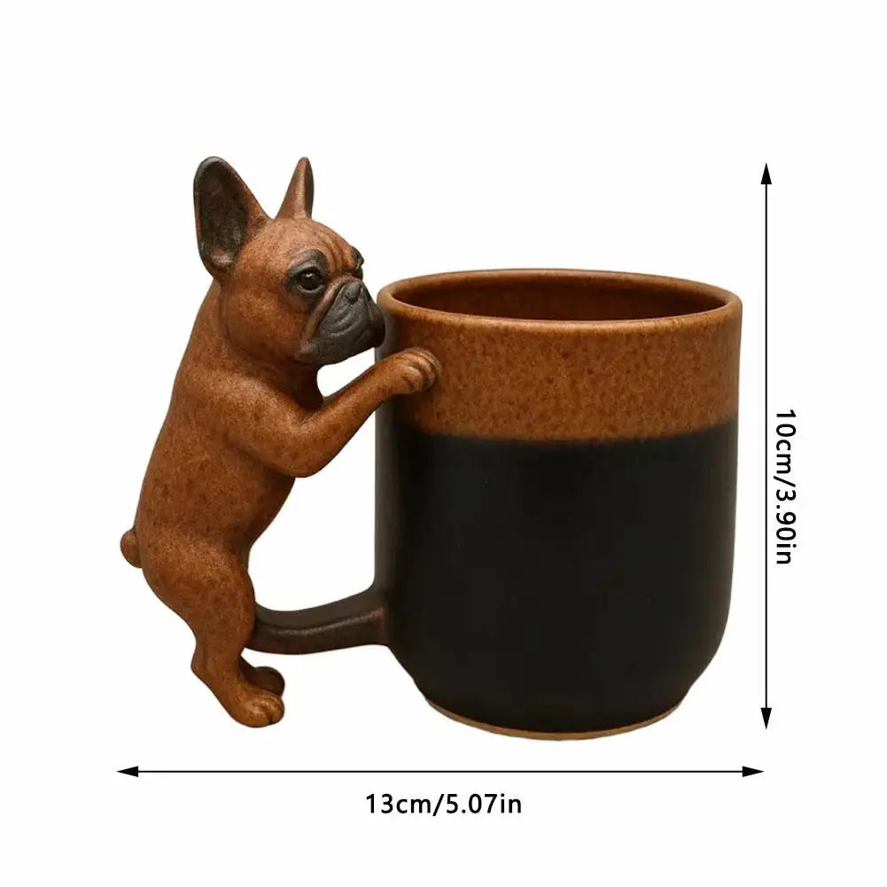 Cute Dog Handle Ceramic Mug Large Capacity Creative Dog Handle