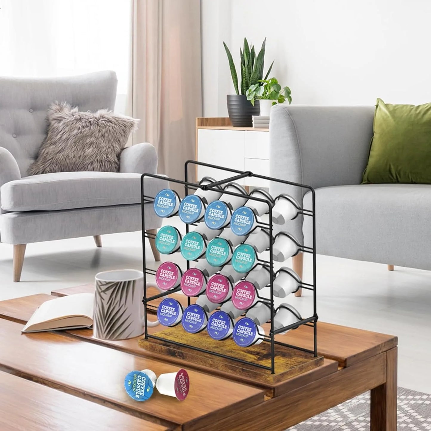 K Cup Holder Modern Coffee Pod Holder Stand Metal Coffee Pod