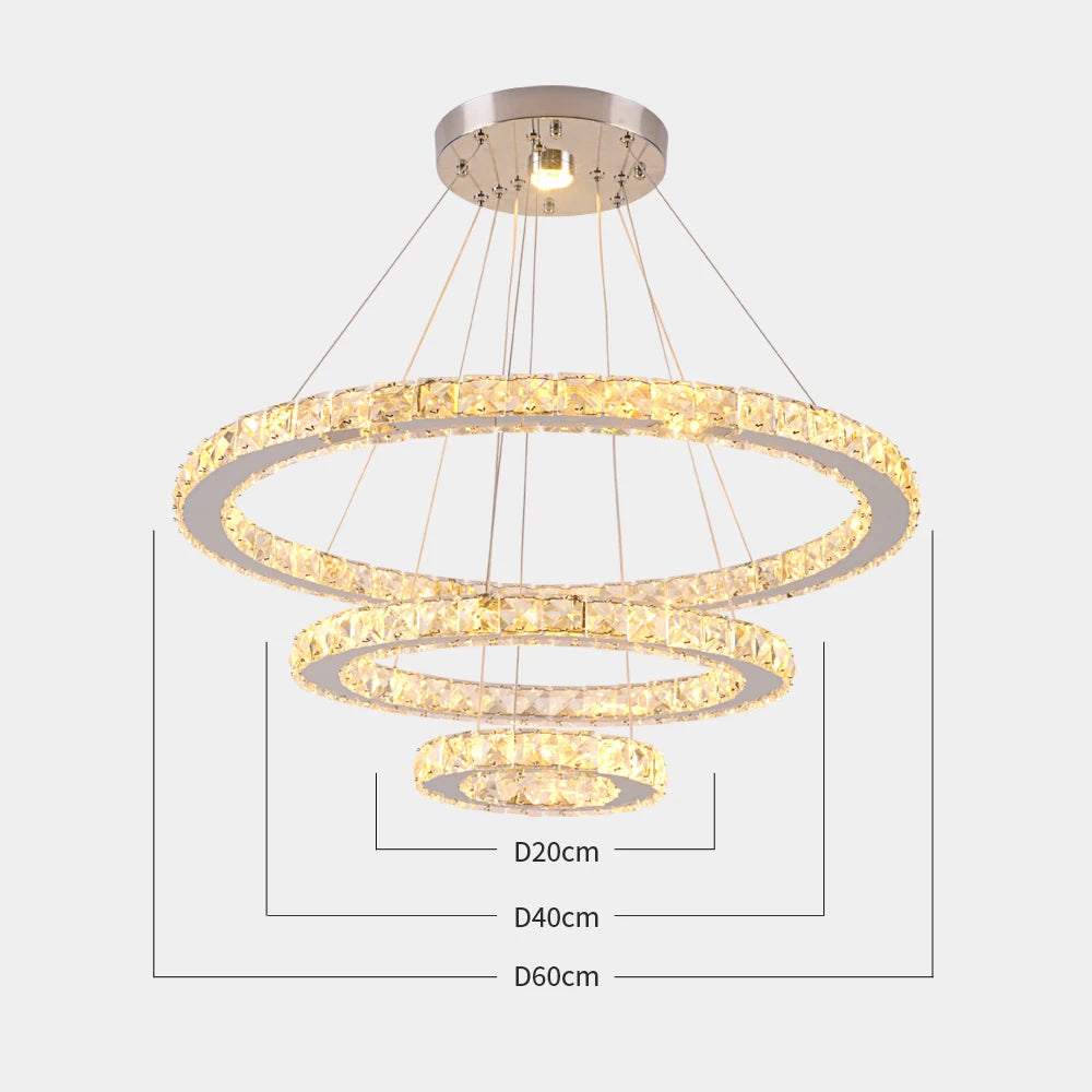 Luxury Crystal Modern Pendant Light DIY Ring