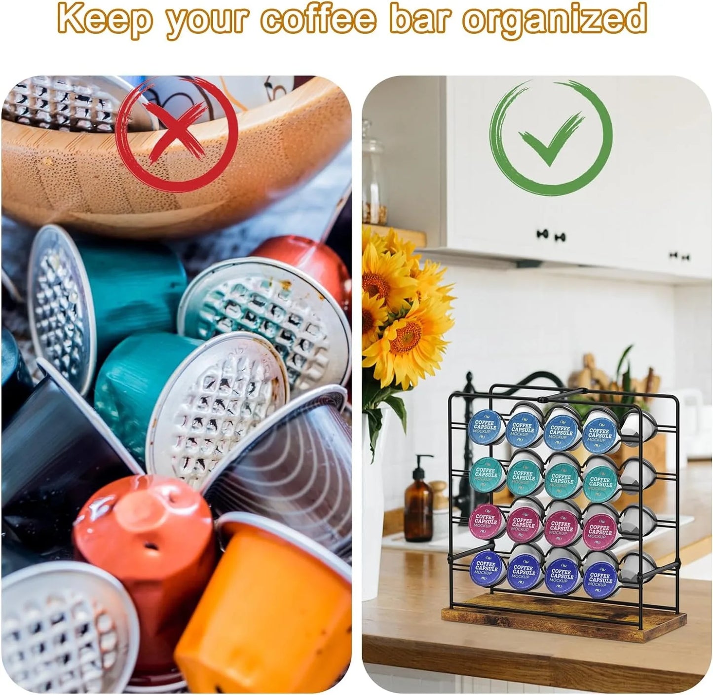 K Cup Holder Modern Coffee Pod Holder Stand Metal Coffee Pod