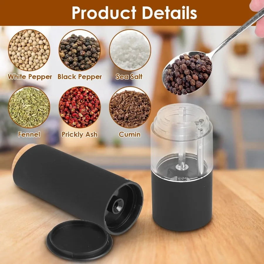 2Pcs Electric Salt and Pepper Grinder Battery Powered