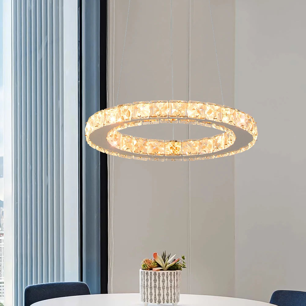 Luxury Crystal Modern Pendant Light DIY Ring