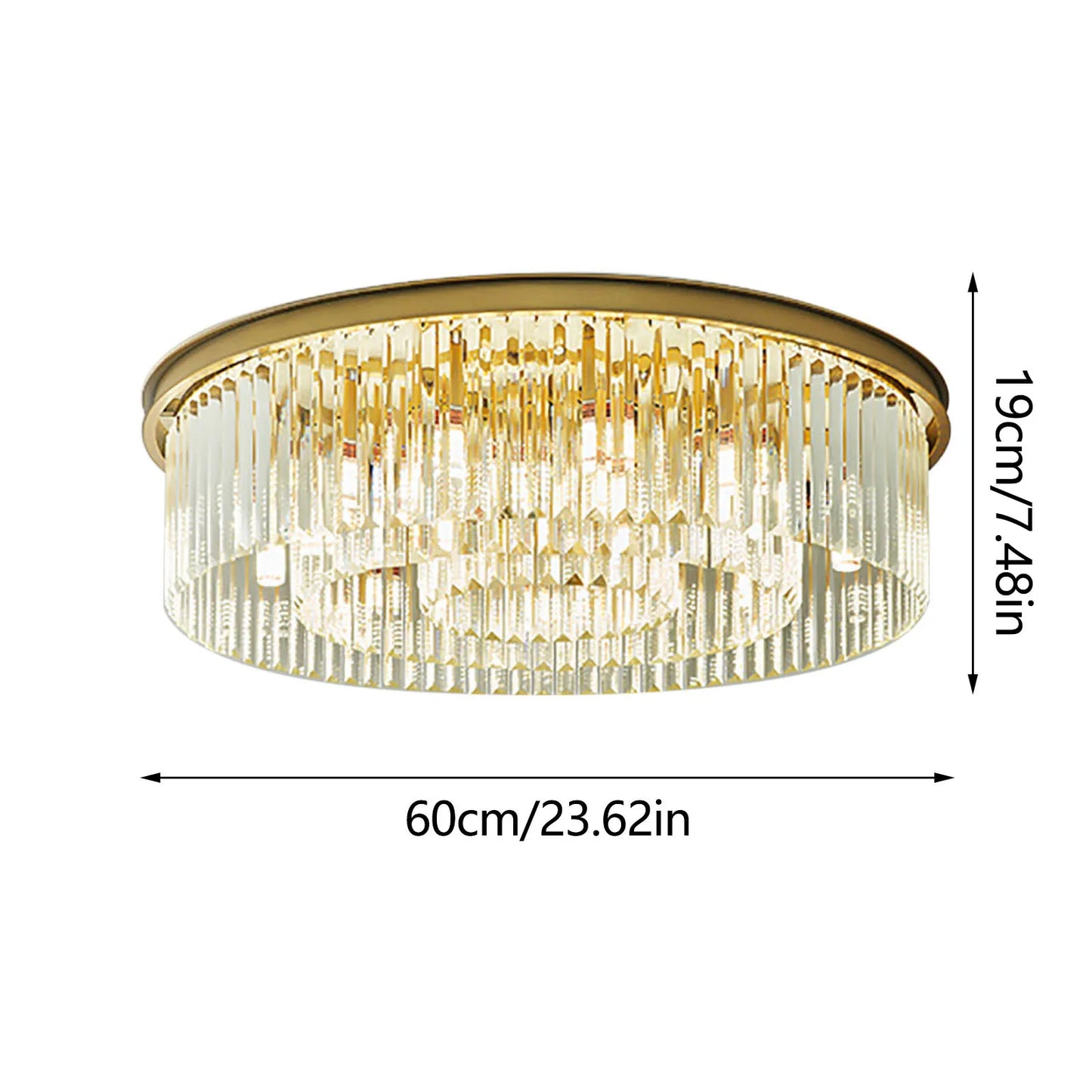 Modern Chandelier Crystal Light Fixture LED Hanging Flush Mount