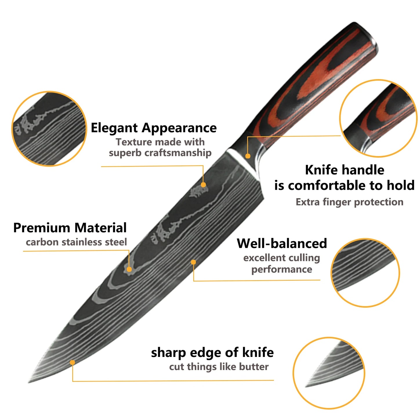 Chef knife 1-10 Pcs Set Kitchen Knives