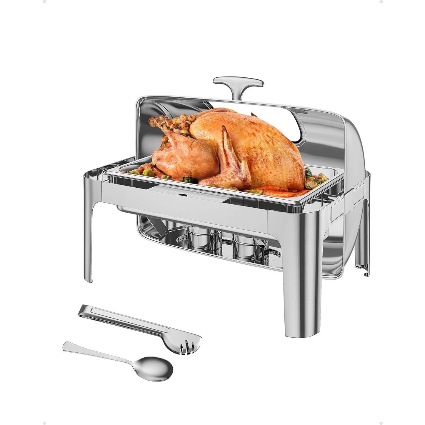 Chafing Dish 9QT Stainless Steel Roll Top