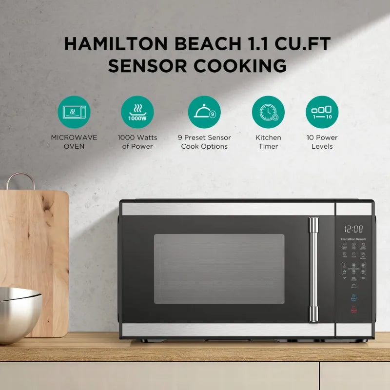Brand Hamilton Beach 1.1 cu ft Black Microwave Oven,
