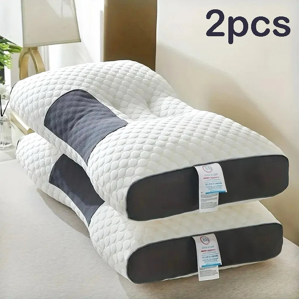 [Massage Neck Pillow] 2Pcs Soft Adjustable Ergonomic Knitted