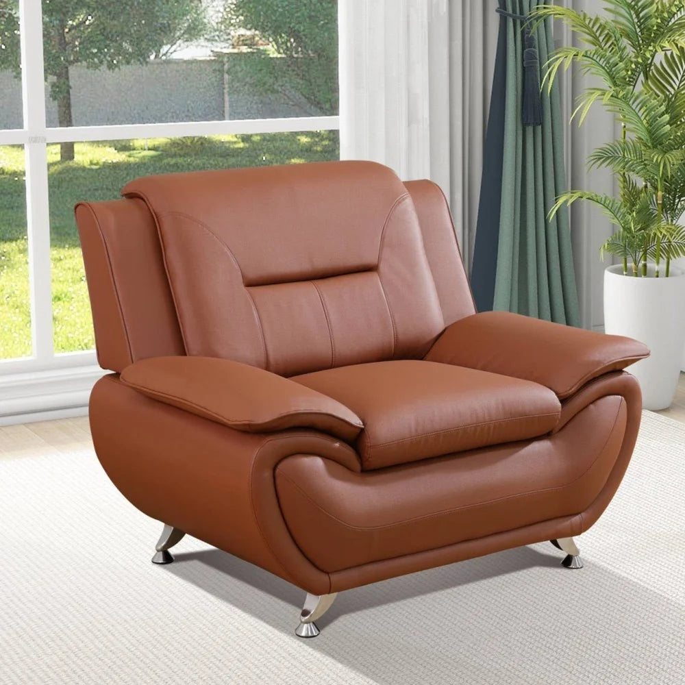 Modern Faux Leather Sofa Chair Memory
