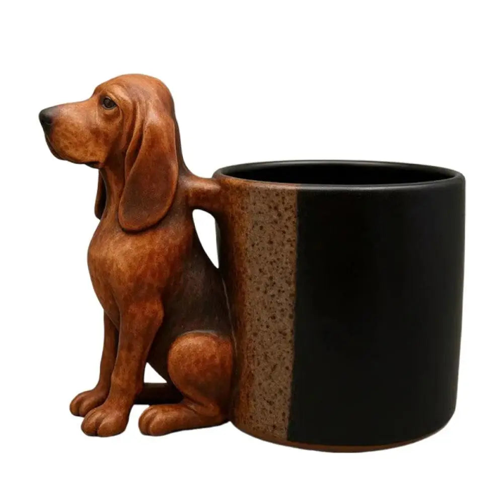 Cute Dog Handle Ceramic Mug Large Capacity Creative Dog Handle
