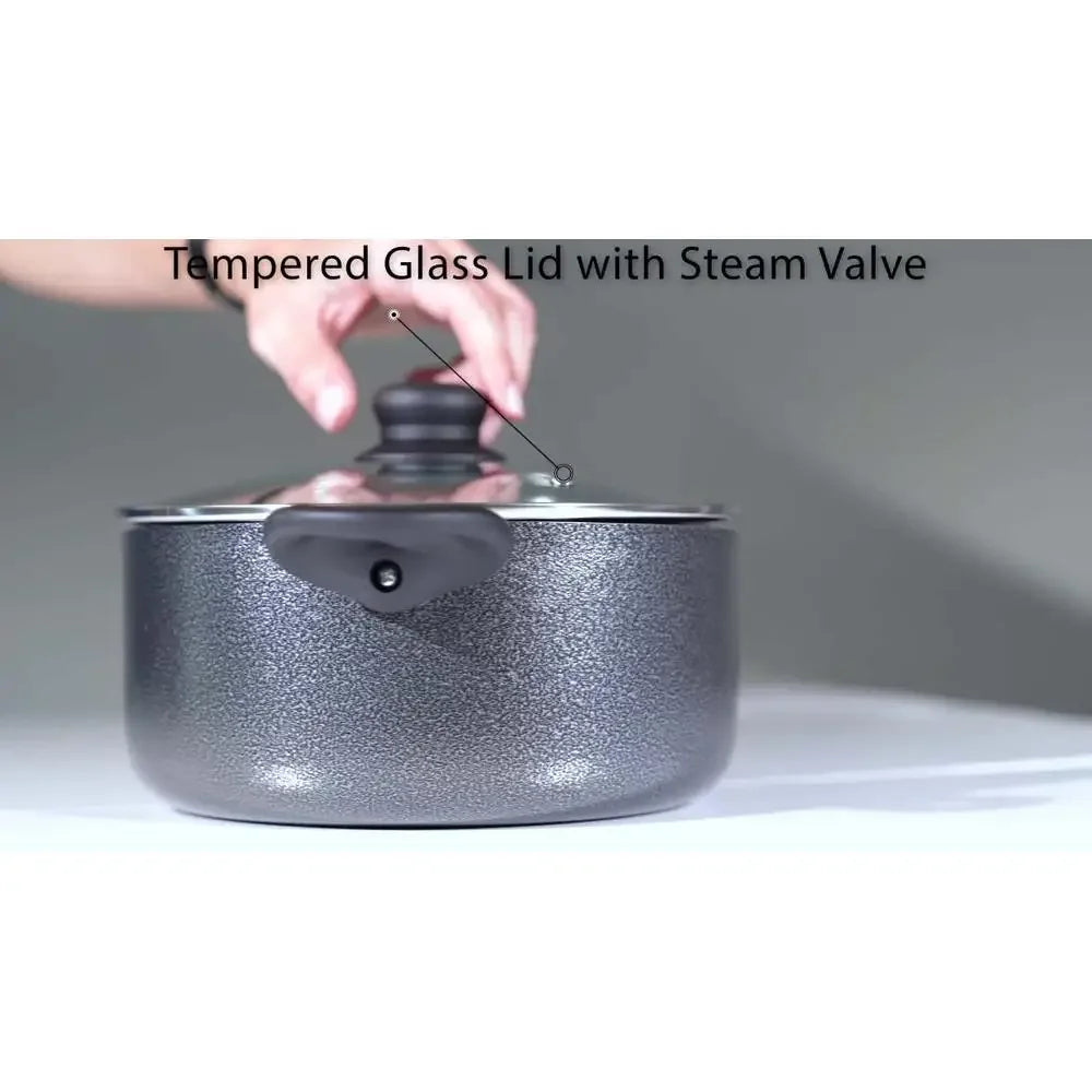 Aluminum 4-Quart Nonstick Dutch Oven Glass Lid
