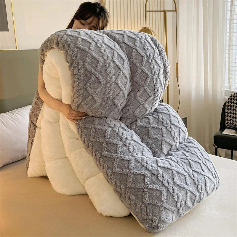 Super Thick Weighted Winter Blanket for Bed Faux Lamb