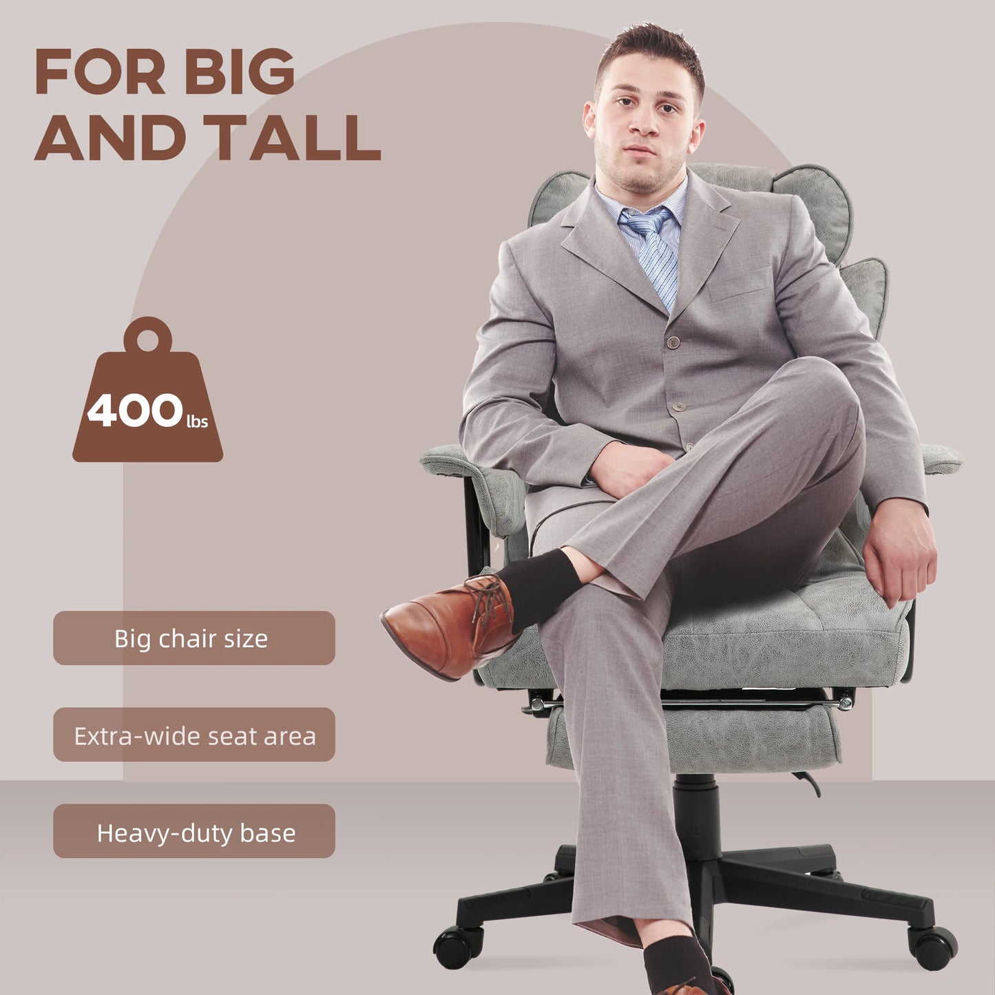 Homcom 400Lbs Big and Tall Office Chair