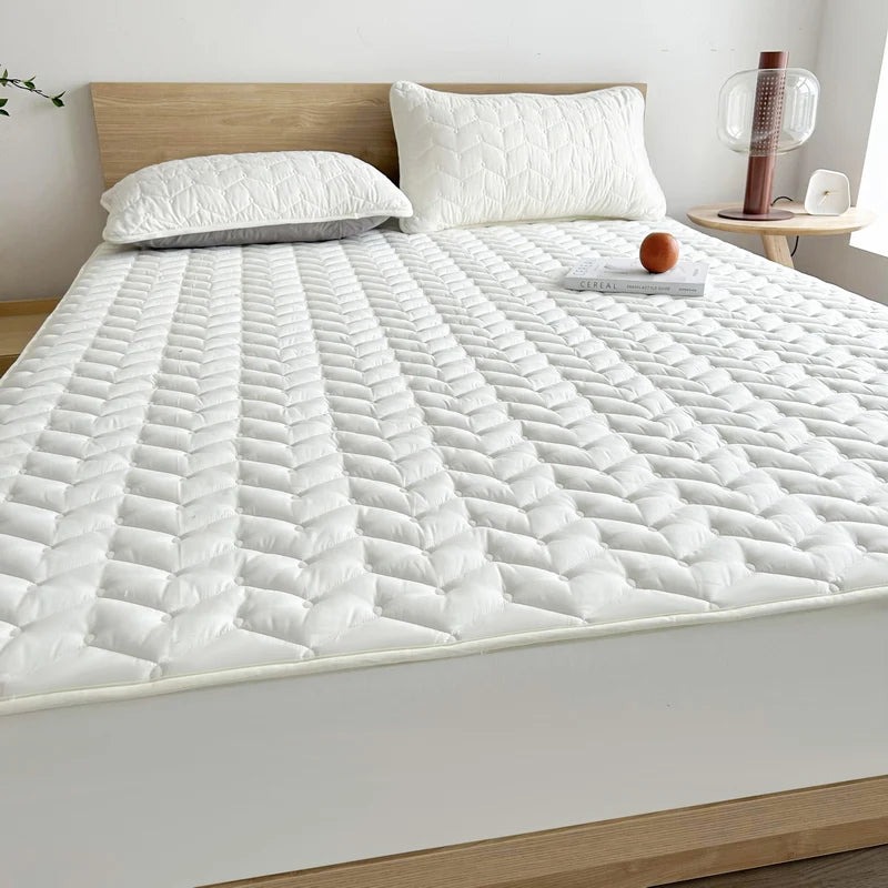 3pcs Waterproof Bedding Set 1pc Mattress Cover 2pcs Pillowcase Soft C