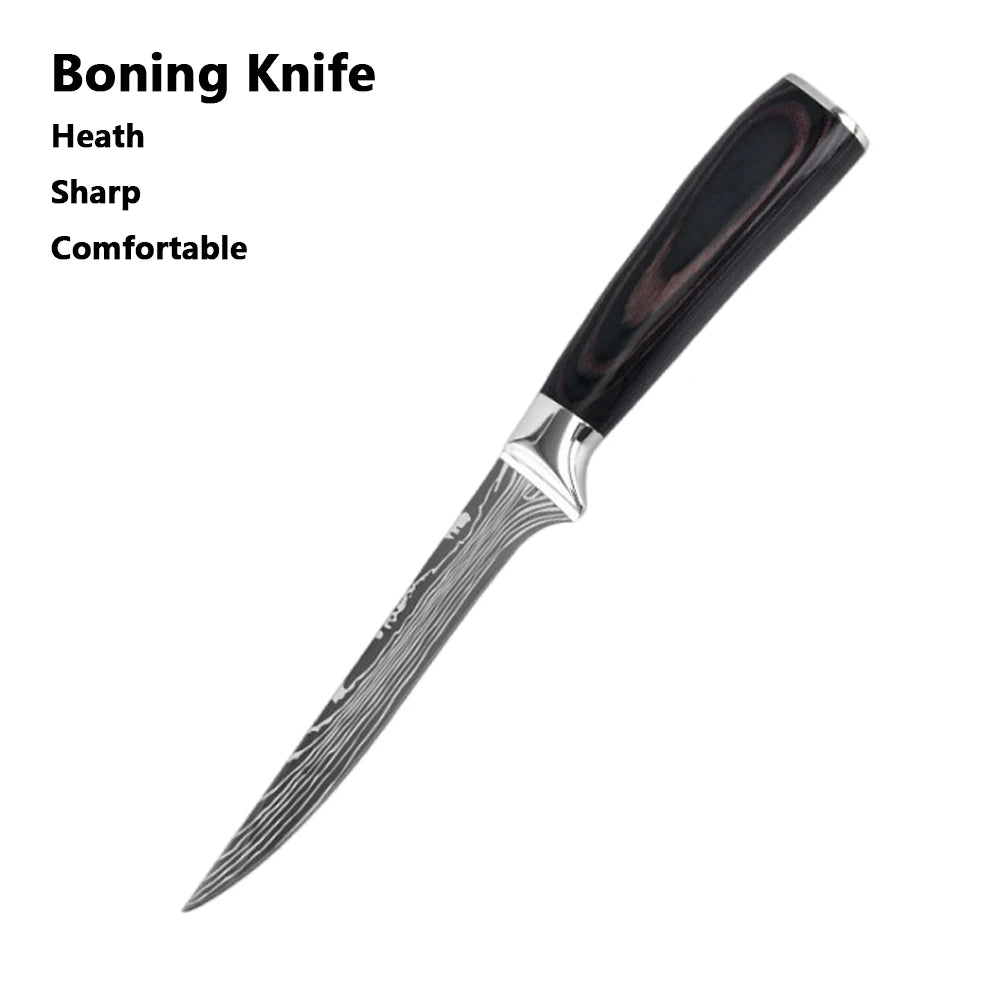 Chef knife 1-10 Pcs Set Kitchen Knives