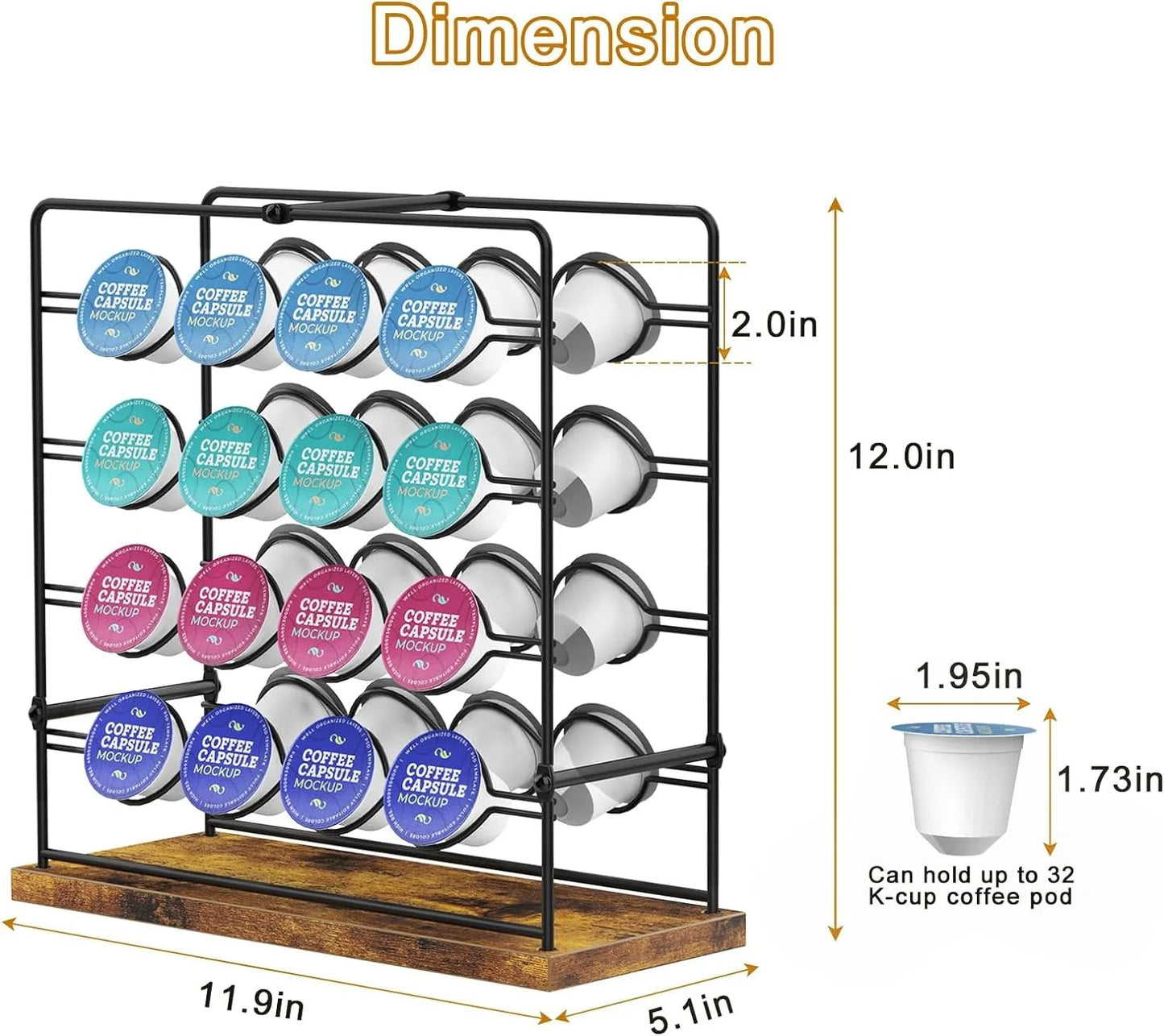 K Cup Holder Modern Coffee Pod Holder Stand Metal Coffee Pod