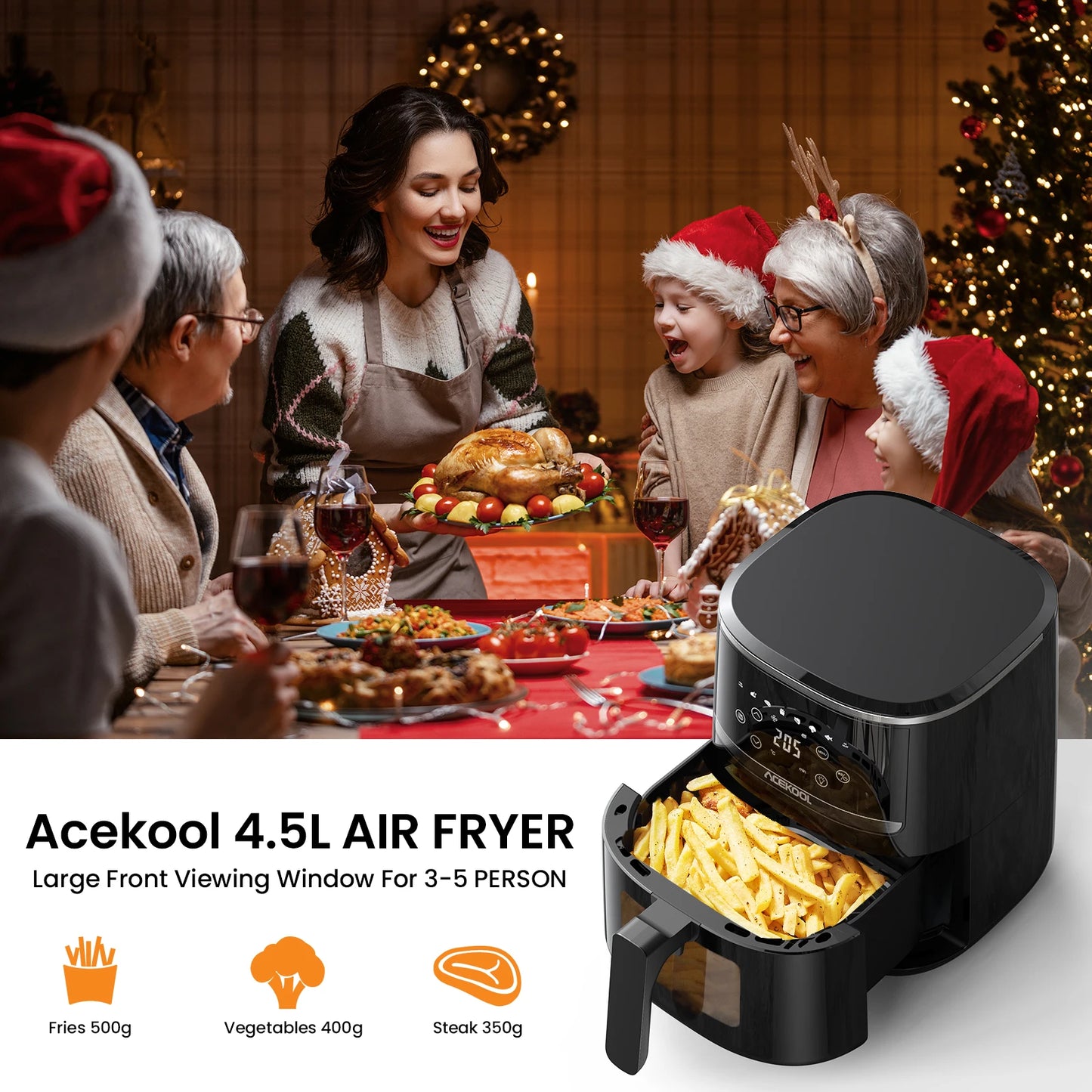 5 Quart Digital Display Air Fryer Toaster Oven Combo