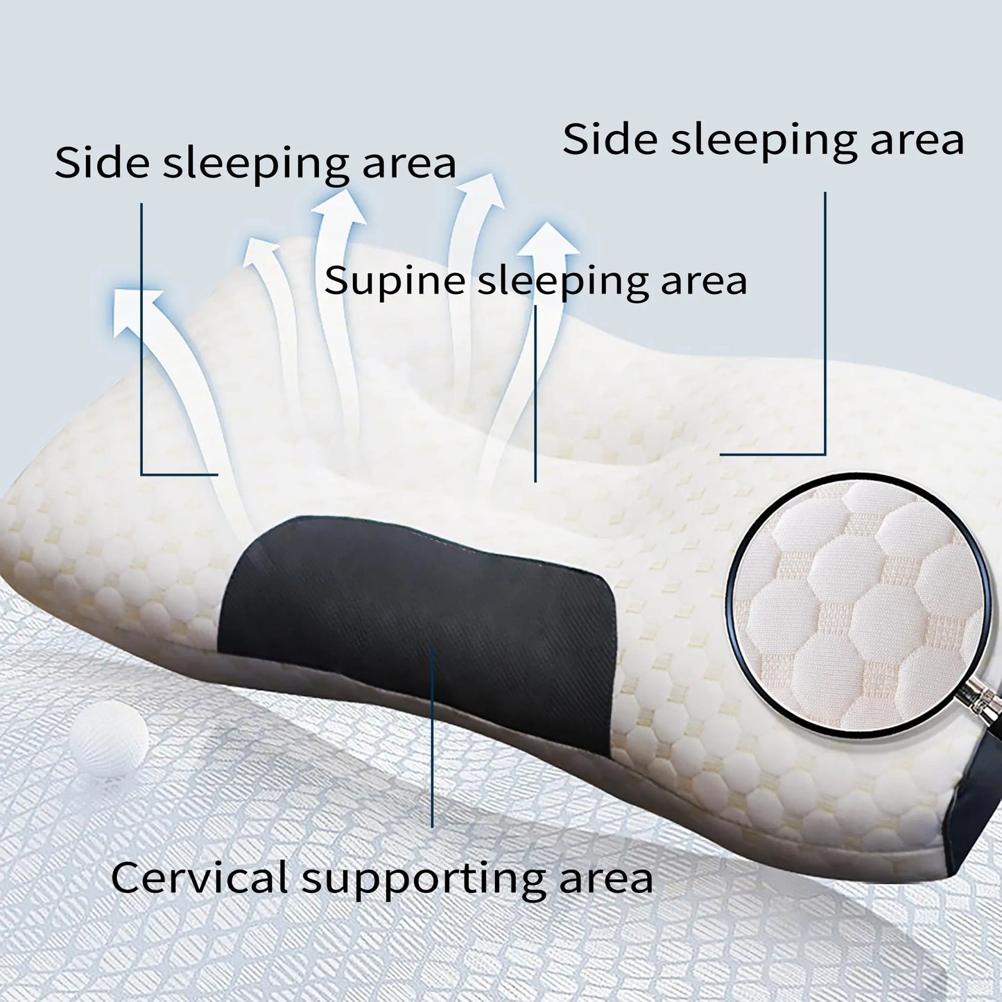[Massage Neck Pillow] 2Pcs Soft Adjustable Ergonomic Knitted