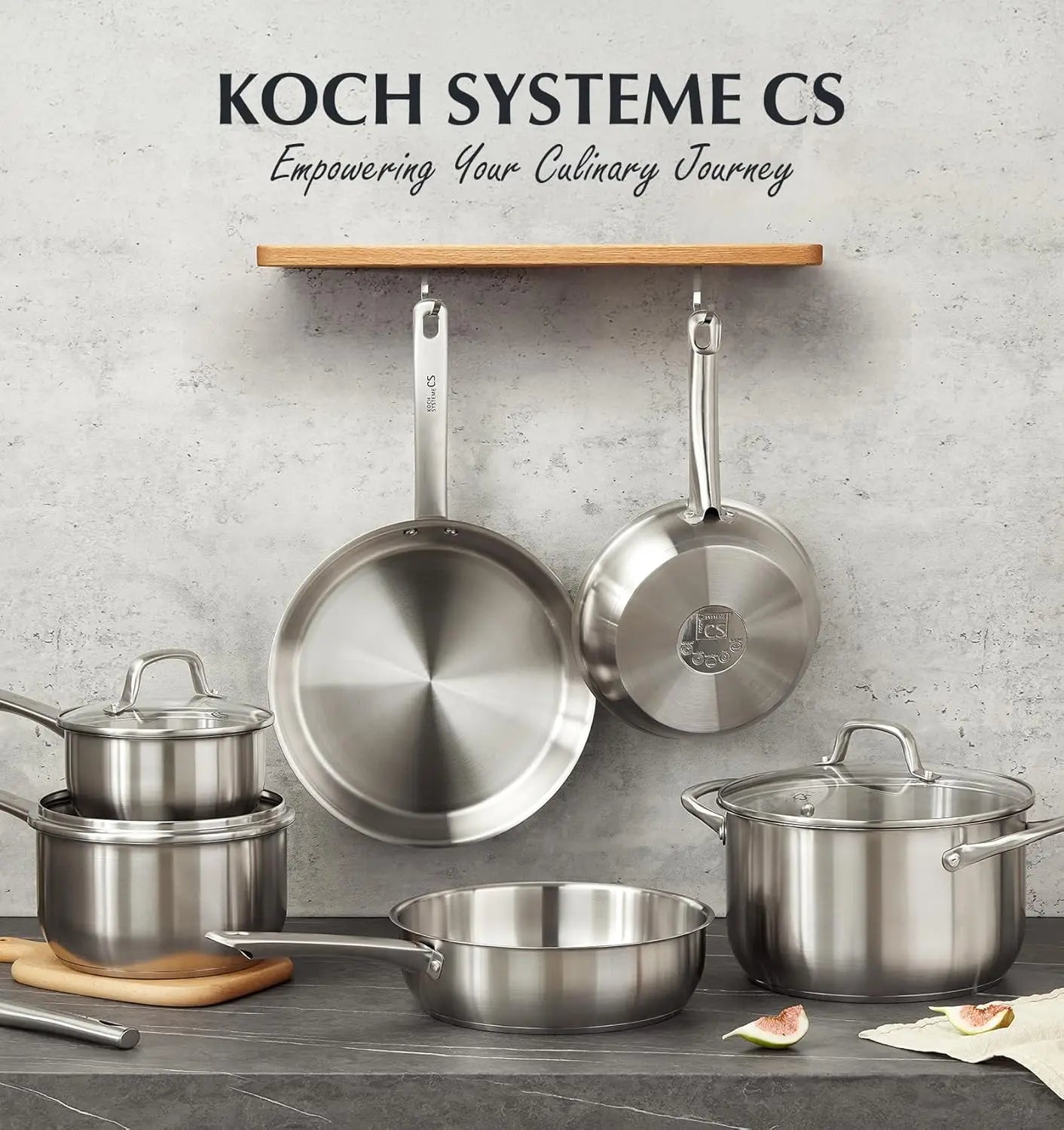 KOCH SYSTEME CS 10 Piece Stainless Steel Pots and Pans Set,