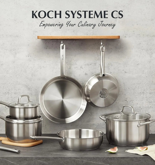 KOCH SYSTEME CS 10 Piece Stainless Steel Pots and Pans Set,