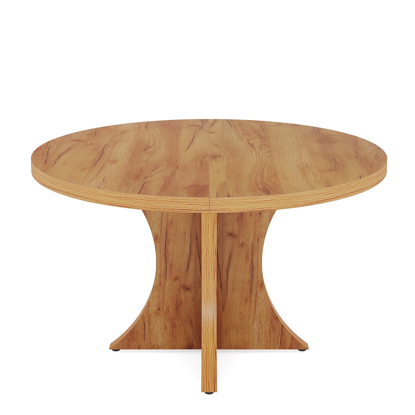 Round Dining Table for 4-6, 47.24-Inch Farmhouse Kitchen Table, Wood