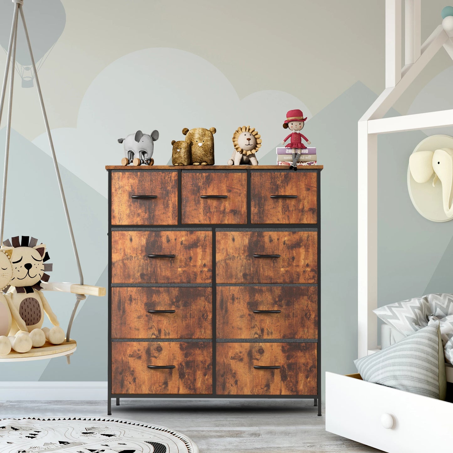 JHK Dresser For Bedroom With 9 Fabric