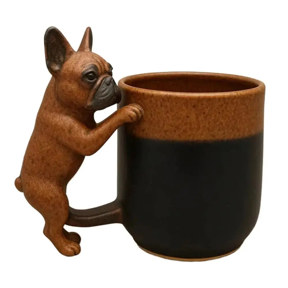 Cute Dog Handle Ceramic Mug Large Capacity Creative Dog Handle