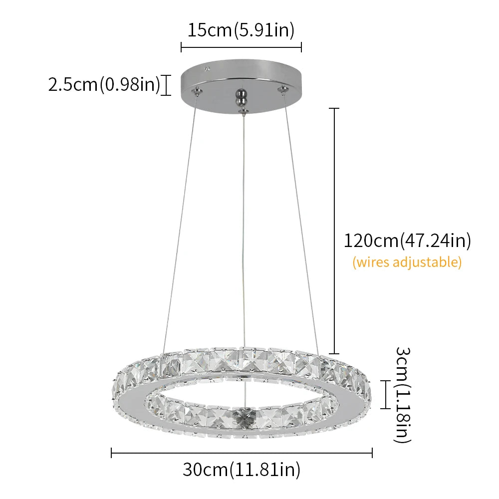 Luxury Crystal Modern Pendant Light DIY Ring