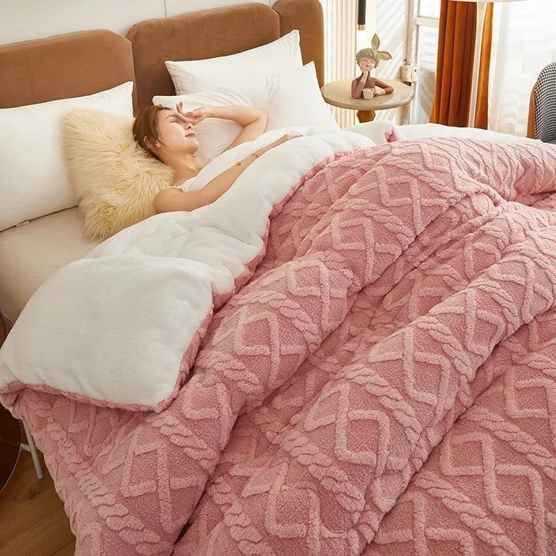 Super Thick Weighted Winter Blanket for Bed Faux Lamb