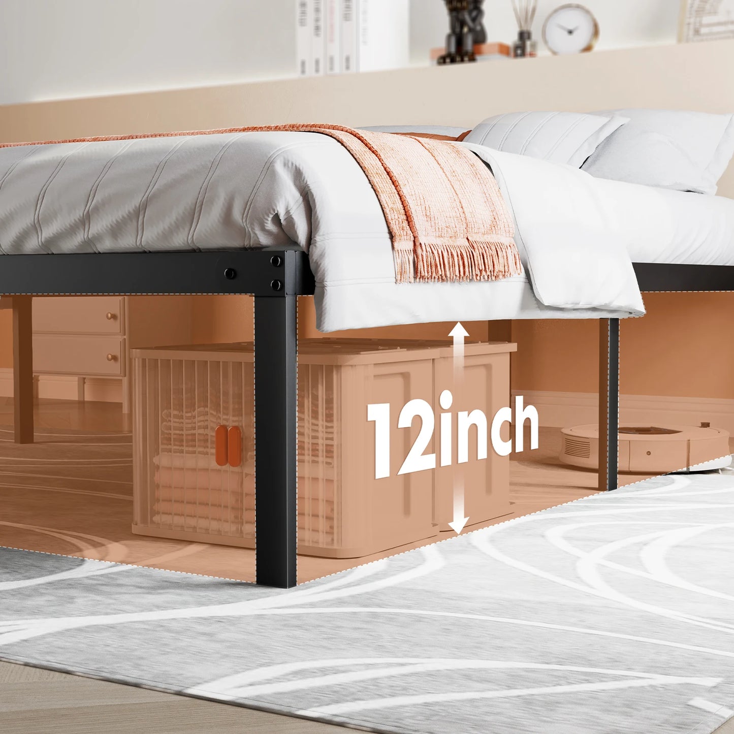 JHK Basic Twin Full Queen King Size Bed Frame Metal Platform