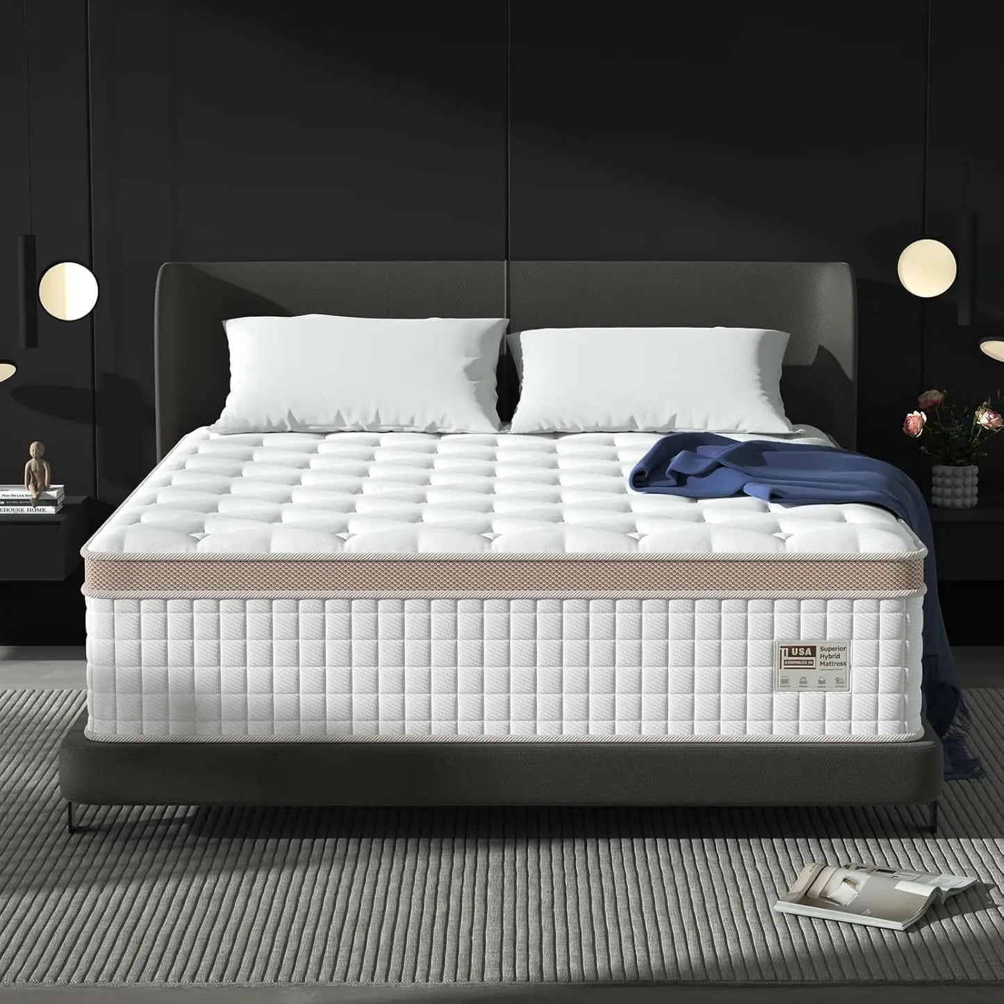 BedStory 14'' Full/King/Queen Size Mattress, Luxury Hybrid Mattress,