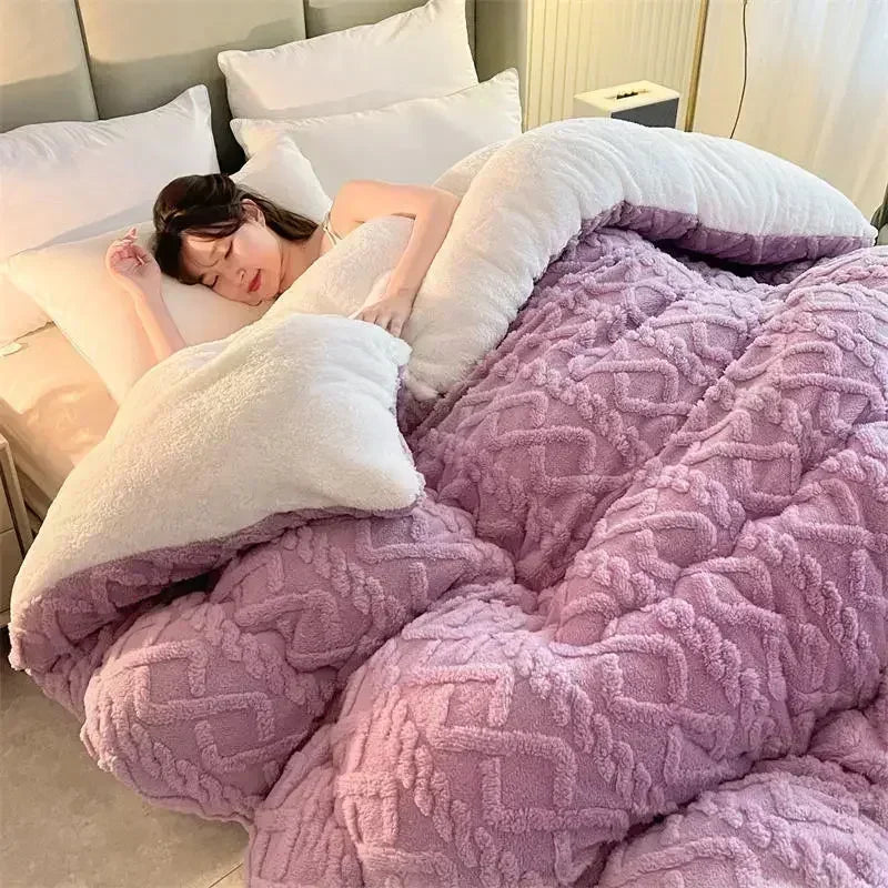 Super Thick Weighted Winter Blanket for Bed Faux Lamb