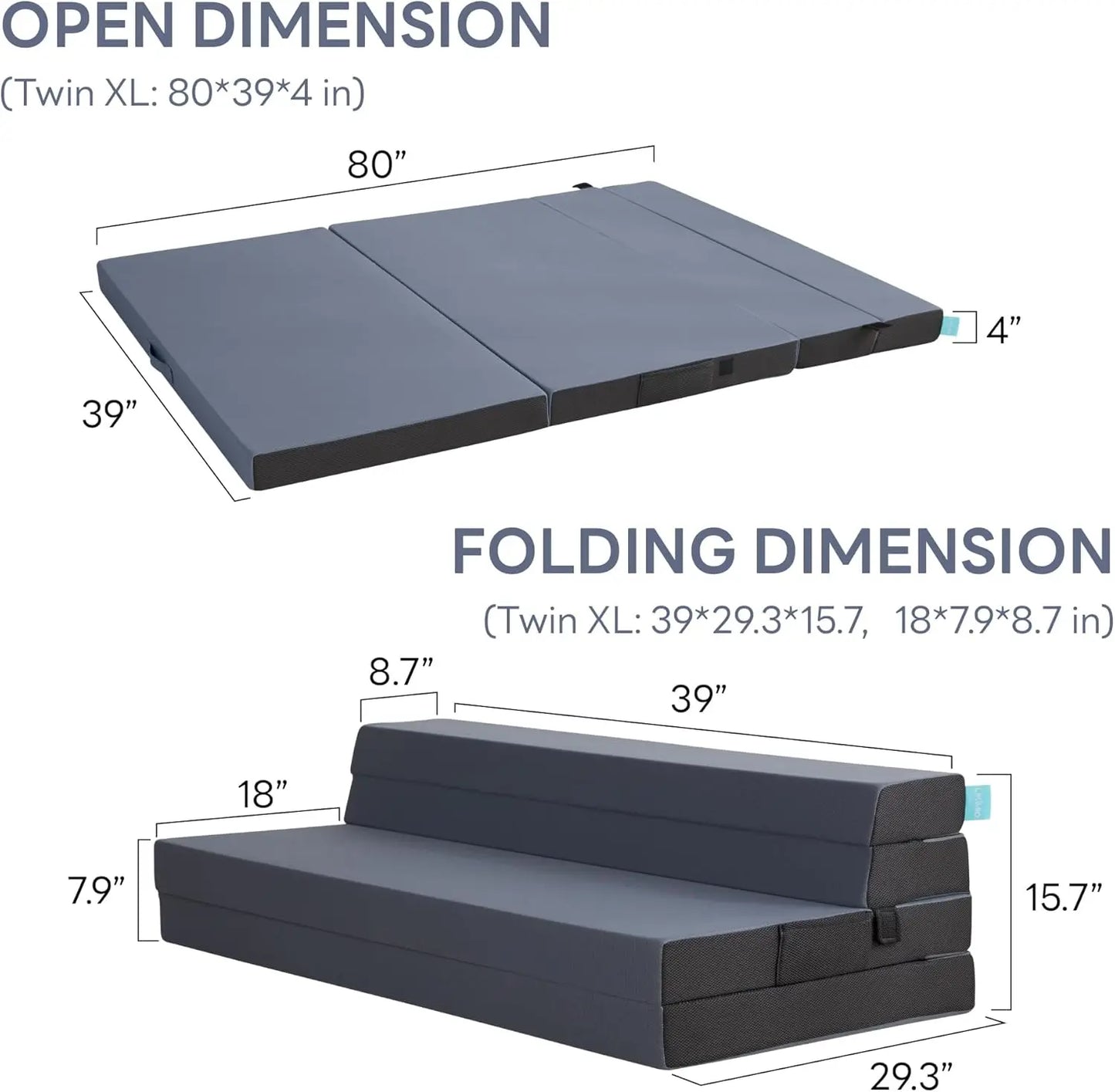 Folding Mattress Twin XL High Density Foam Mattress