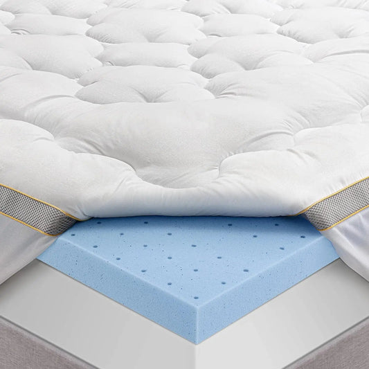 BedStory 4 Inch Mattress Topper - Twin/Full/Queen/King,