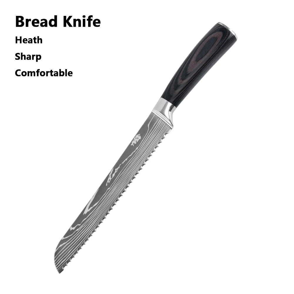 Chef knife 1-10 Pcs Set Kitchen Knives