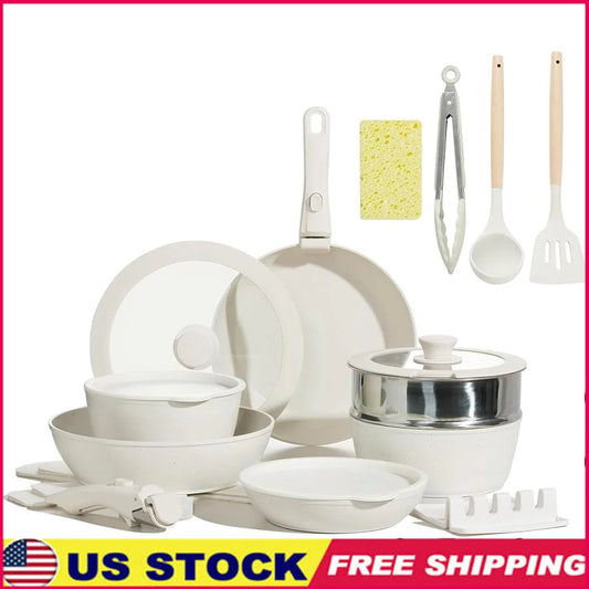 21PCS Nonstick Ceramic Cookware Set Stackable