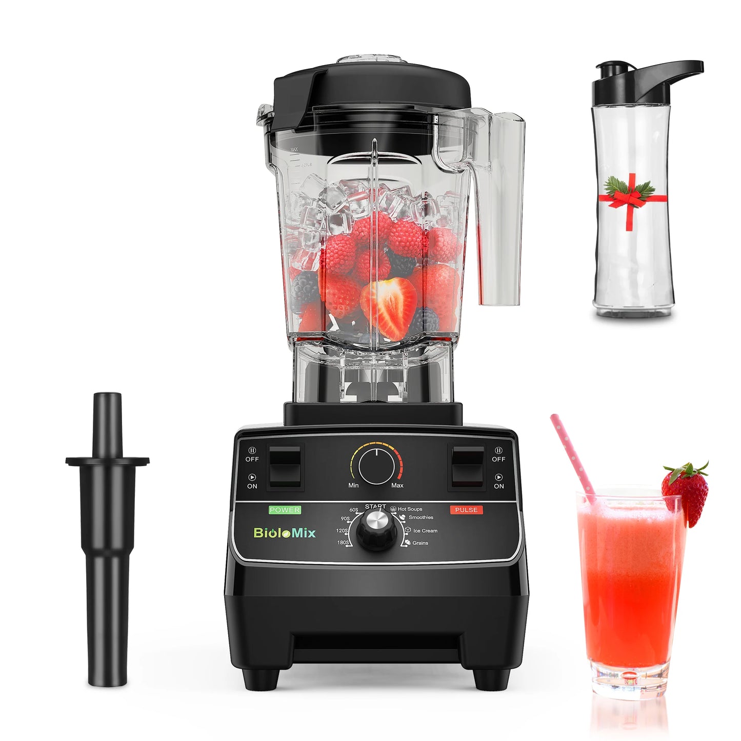 BioloMix 2200W Professional Smart Timer Pre-programed Blender,
