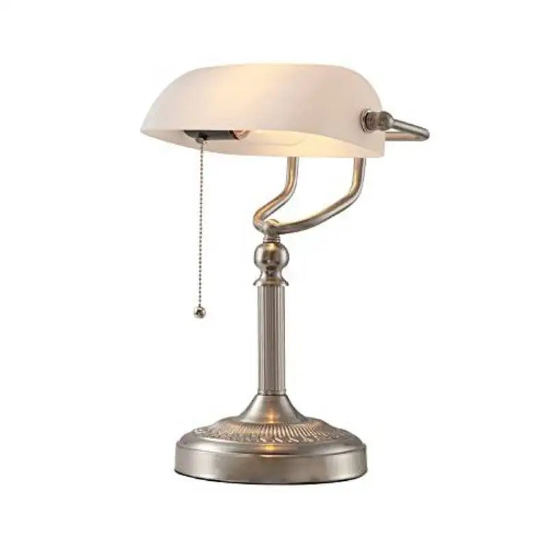 Classical desk lamp Green/White Color Glass Bankers