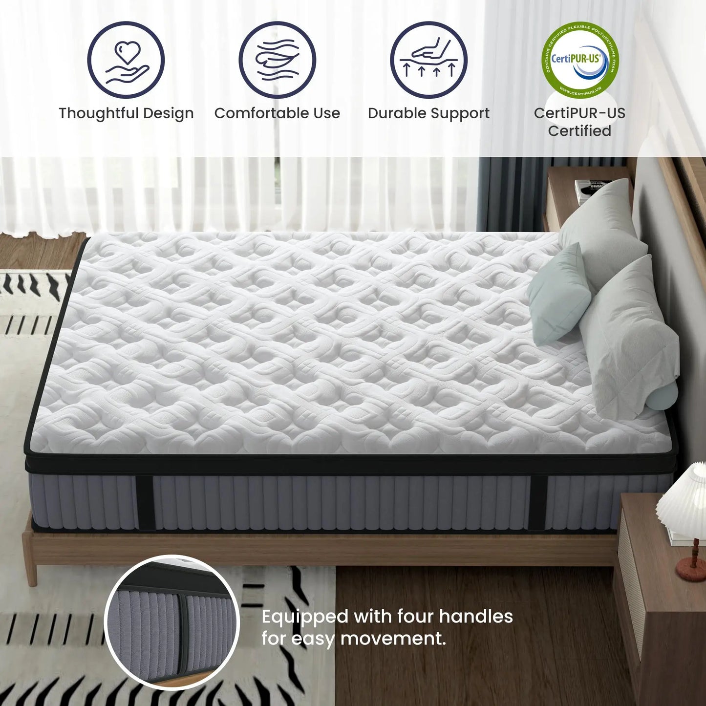 BedStory 12-14'' Queen Size Mattress,Twin/Full/King Hybrid Mattress - Gel Memory Foam