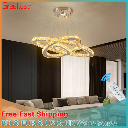 Luxury Crystal Modern Pendant Light DIY Ring