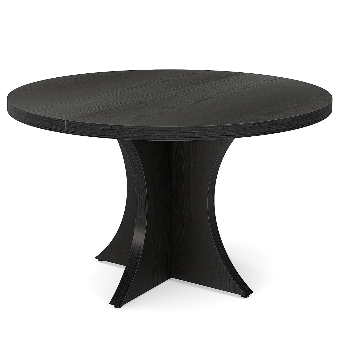 Round Dining Table for 4-6, 47.24-Inch Farmhouse Kitchen Table, Wood