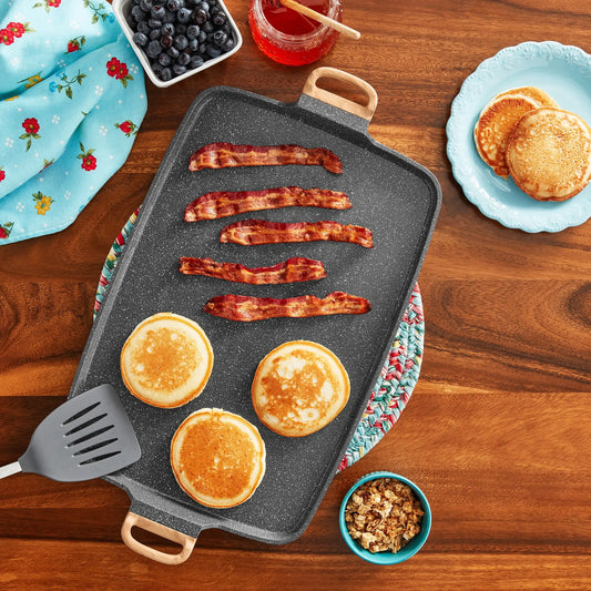 Cast Aluminum Double Griddle with Charcoal Grey Spec