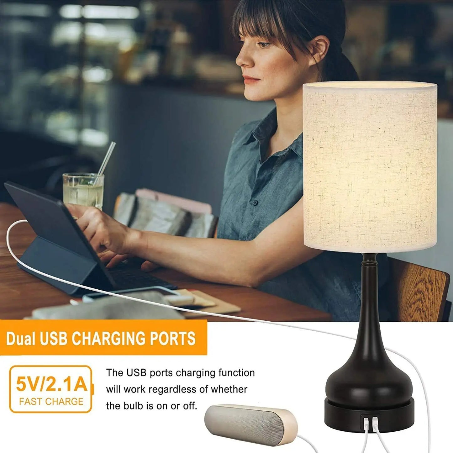 Bedside Lamp Bedroom Table Lamp Set of 2 Table Lamps with